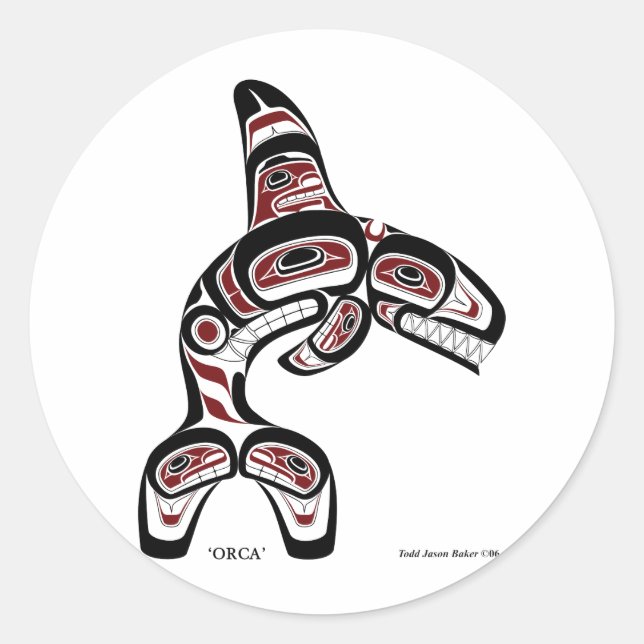orca classic round sticker (Front)