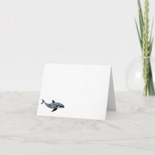 Orca doodle Small Note Card