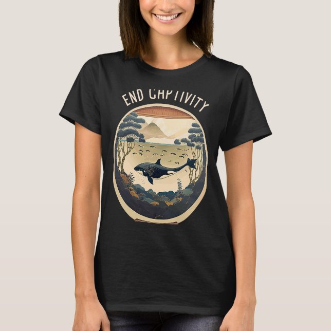 Orca End Captivity Free The Orcas Marine Protectio T-Shirt (Front)