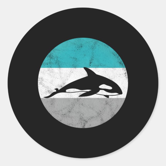 Orca Er Whale For Classic Round Sticker (Front)