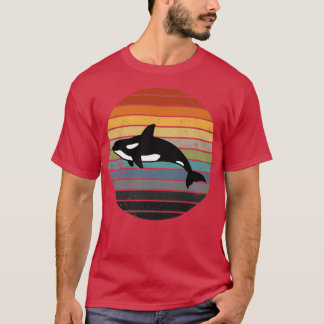 Orca Family Vintage Retro Art Killer Whale Family T-Shirt