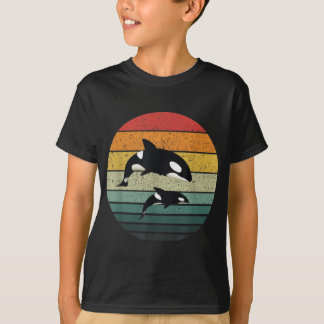 Orca Family Vintage Retro Art, Killer Whale Family T-Shirt