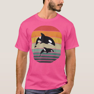 Orca Family Vintage Retro Art, Killer Whale Family T-Shirt