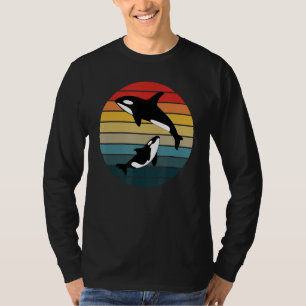 Orca Family Vintage Retro Killer Whale Family T-Shirt