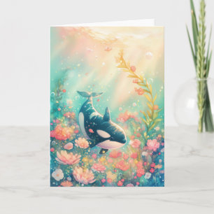 Orca Floral World Card