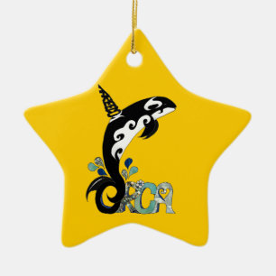 Orca Freedom Art Ceramic Tree Decoration