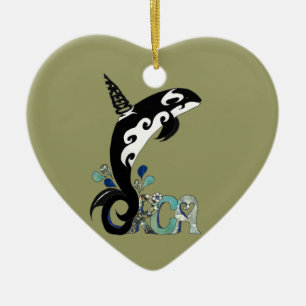 Orca Freedom Art Ceramic Tree Decoration