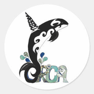 Orca Freedom Art Classic Round Sticker