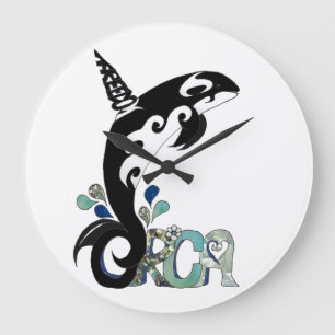 Orca Freedom Art Large Clock