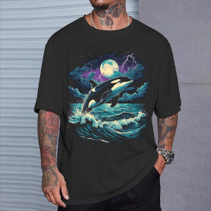 "Orca Full Moon" Vintage Graphic T-Shirt