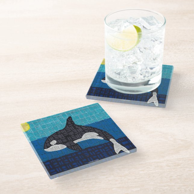 Orca - Glass Coaster (Angled)