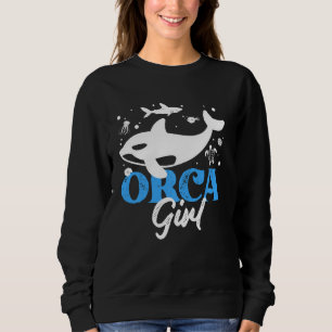 Orca Graphic For Women Girls Kids Whale Long Slee Sweatshirt