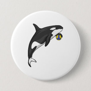 Orca Handball player Handball 7.5 Cm Round Badge