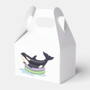 Orca in a kiddie pool favour box