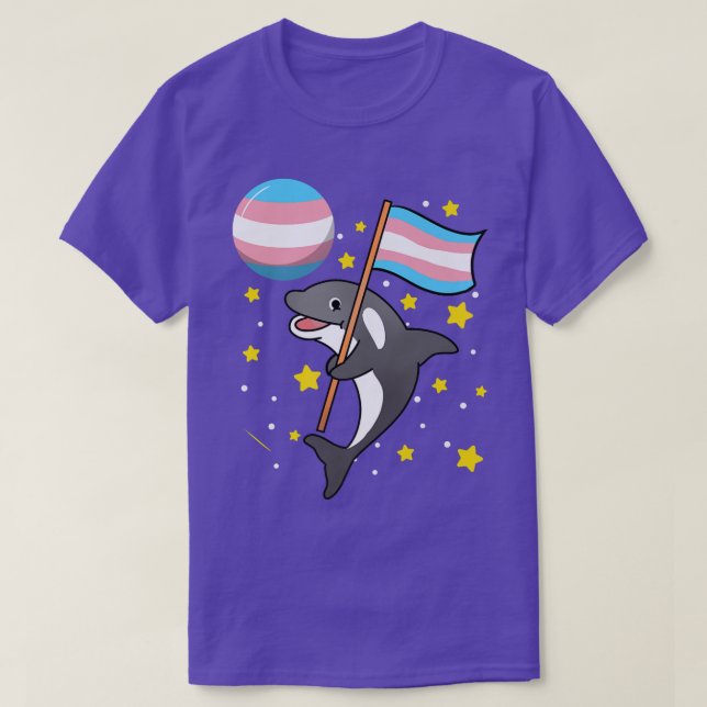 Orca In Space Trans Pride Premium T-Shirt (Design Front)