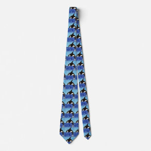 Orca in the Blue Painting Tie