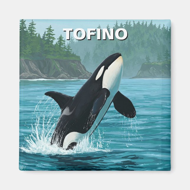 Orca in Tofino Canada Travel Magnet (Front)