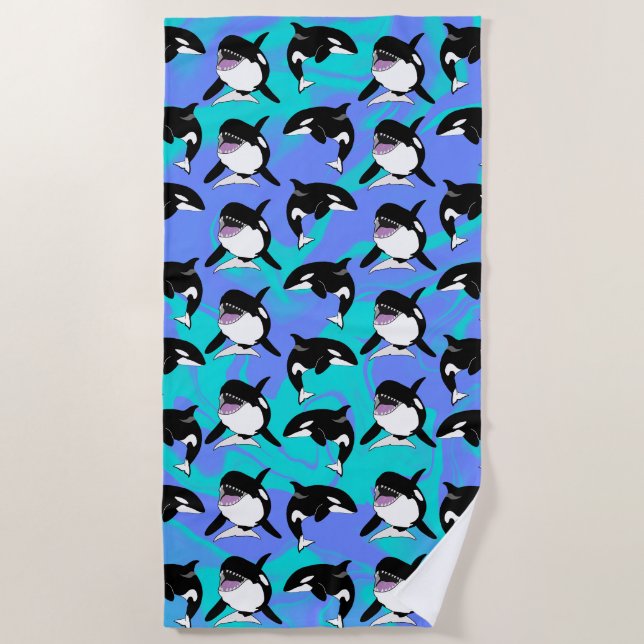 Orca Killer Whale Beach Towel (Front)