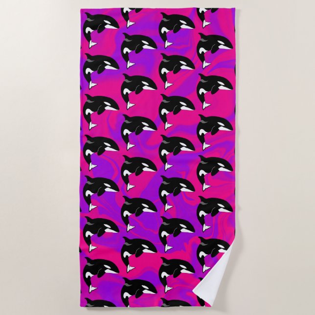 Orca Killer Whale Beach Towel (Front)