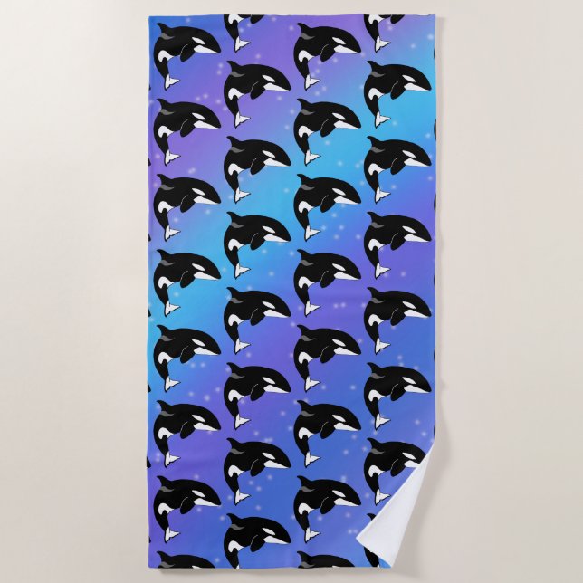Orca Killer Whale  Beach Towel (Front)