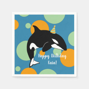 Orca Killer Whale Birthday Napkin
