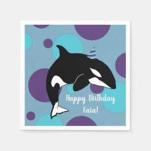Orca Killer Whale Birthday Napkin