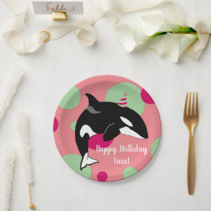 Orca Killer Whale birthday Paper Plate