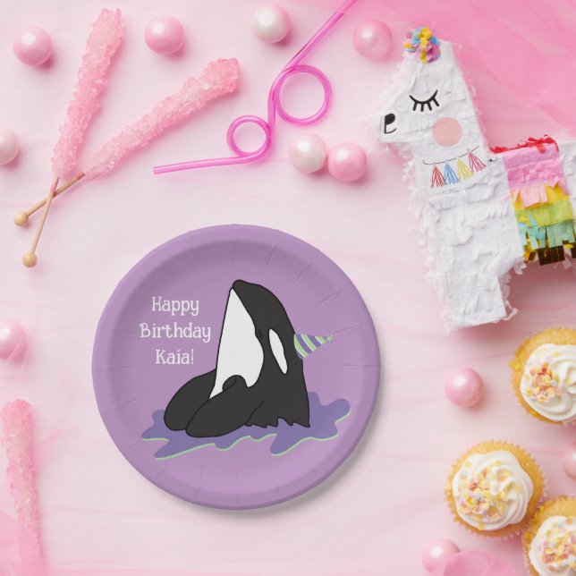 Orca Killer Whale birthday Paper Plate (Party)