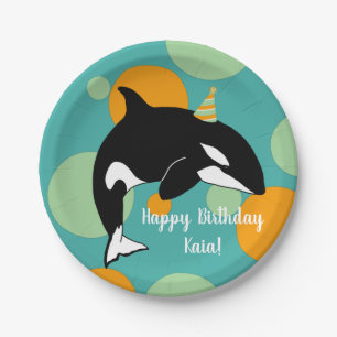 Orca Killer Whale Birthday  Paper Plate