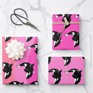 Orca Killer Whale Birthday Wrapping Paper Sheet