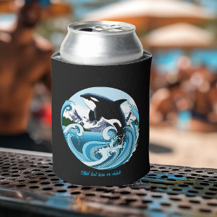 Orca Killer Whale Blue Ocean Can Cooler