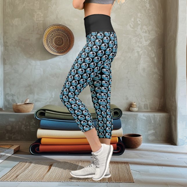 Orca Killer Whale Blue Ocean Capri Leggings (Creator Uploaded)