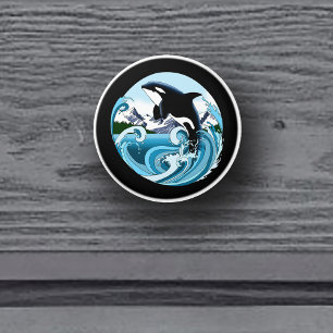 Orca Killer Whale Blue Ocean Ceramic Knob