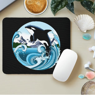 Orca Killer Whale Blue Ocean Mouse Mat