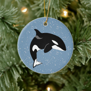 Orca Killer Whale Ceramic Tree Decoration
