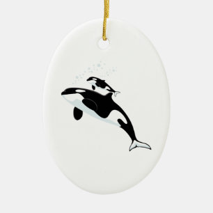 Orca Killer Whale Ceramic Tree Decoration