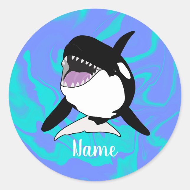 Orca Killer Whale Classic Round Sticker (Front)