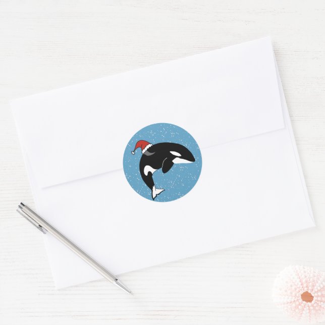 Orca Killer Whale  Classic Round Sticker (Envelope)