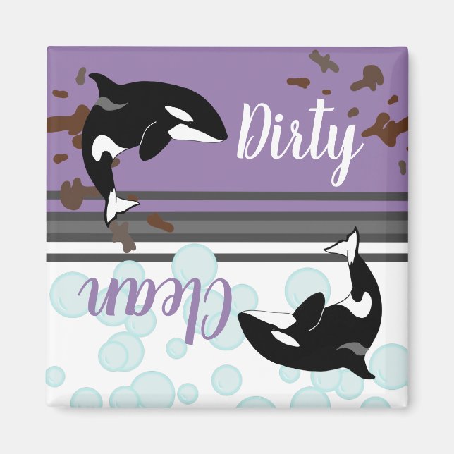 Orca Killer Whale Dirty/Clean  Magnet (Front)