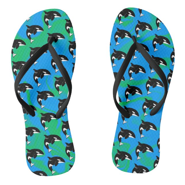 Orca Killer Whale Flip Flops (Footbed)