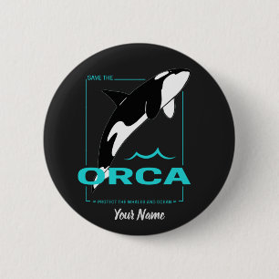Orca Killer Whale for a girl who just loves Orcas 6 Cm Round Badge