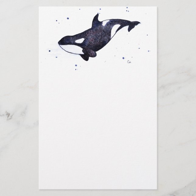 Orca Killer whale illustration Stationery (Front)