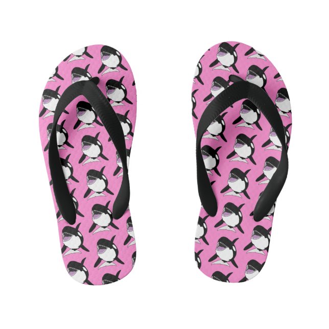 Orca Killer Whale  Kid's Flip Flops (Footbed)