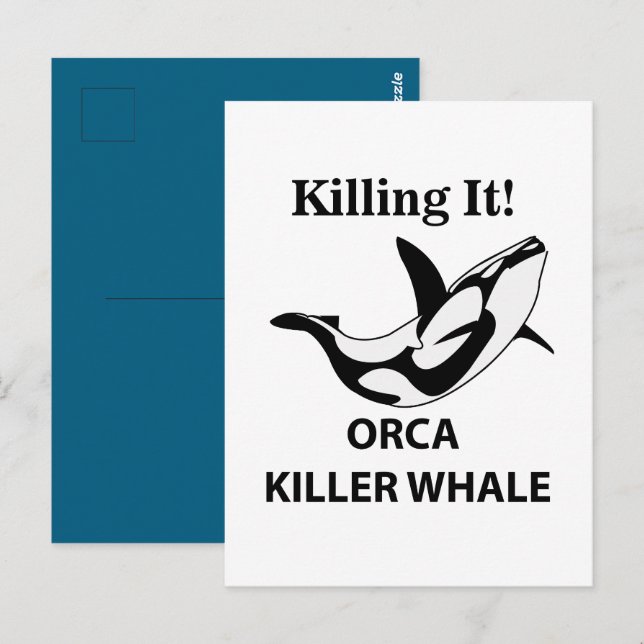 Orca Killer Whale Killing It Funny Postcard (Front/Back)