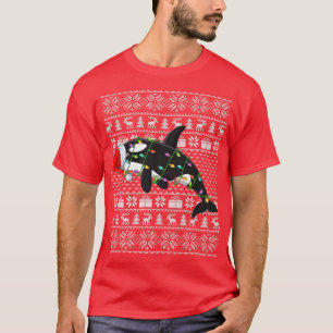 Orca Killer Whale Lover Santa Hat Ugly Orca Christ T-Shirt