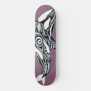 Orca Killer Whale mauve Purple Tlingit Tribal Ink Skateboard
