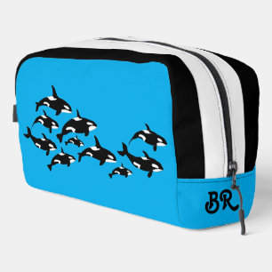 Orca Killer Whale Monogram Dopp Kit
