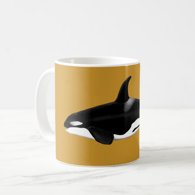 Orca / Killer Whale Mug Yellow (Front Left)