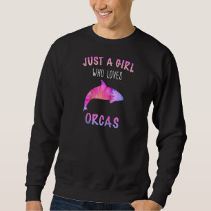 Orca Killer Whale Ocean Just a girl Raglan Basebal Sweatshirt