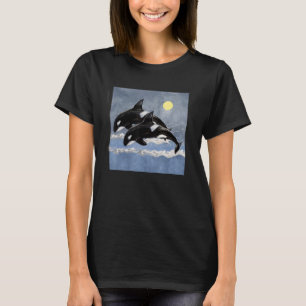Orca Killer Whale Ocean Vintage Oil Graphic Design T-Shirt